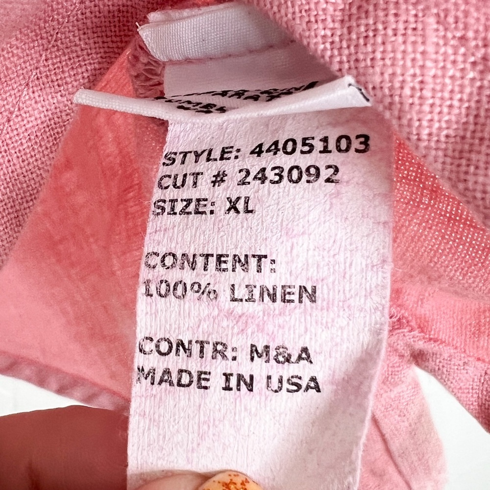 cut loose Pink V-Neck Sleeveless Linen Tank Top 21.5" P2P - Picture 8 of 9